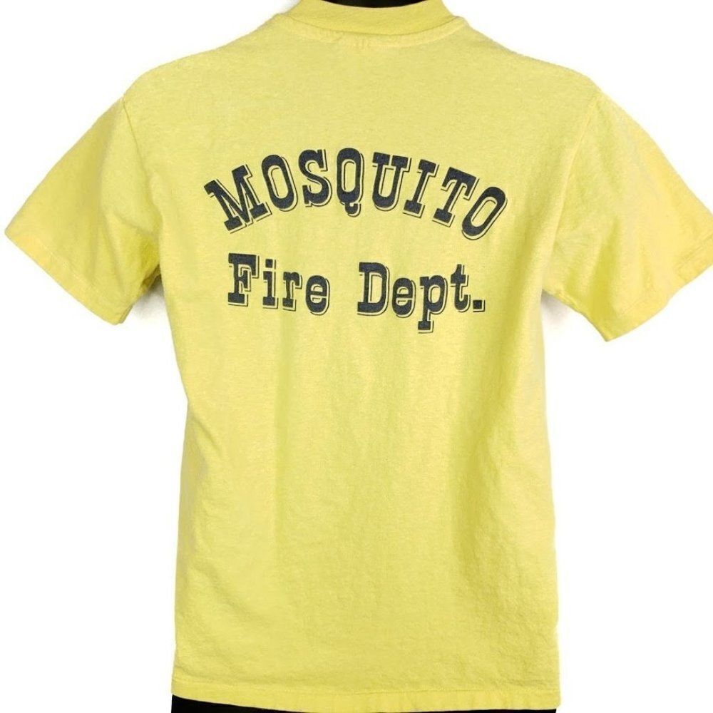 Mosquito Volunteer Fire Department T Shirt Vintage 80s Made In USA Mens Size Med